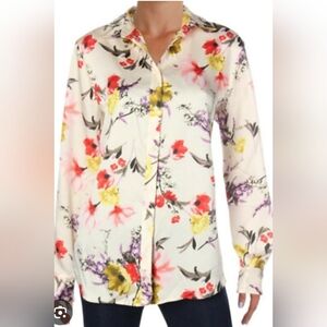 Lauren Ralph Lauren Button Down Floral Long Sleeve Top Small